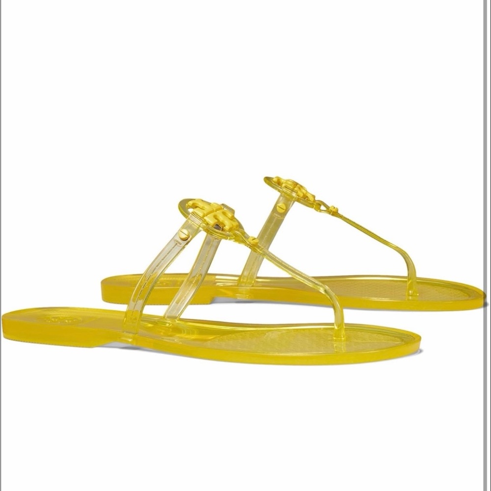 Tory Burch Yellow Jelly Sandals with Medallion